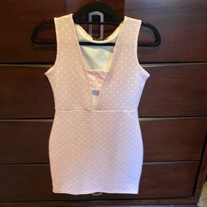 Nasty Gal Pink Front Cut Out Bodycon Dress Size 6